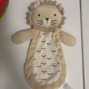 Beige Lion Plush Comforter Lovey